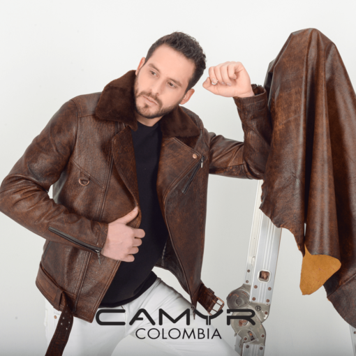 1. CHAQUETA MOTERA DE CUERO OVEJO H390 CUELLO SEPARABLE - Imagen 2