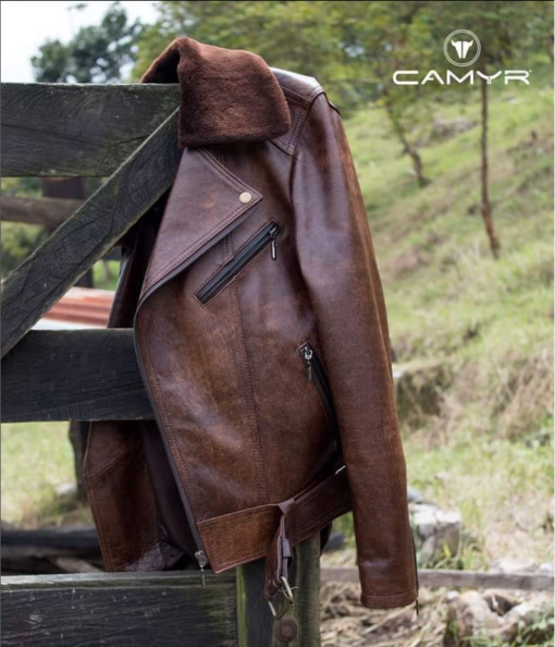 1. CHAQUETA MOTERA DE CUERO OVEJO H390 CUELLO SEPARABLE - Imagen 3
