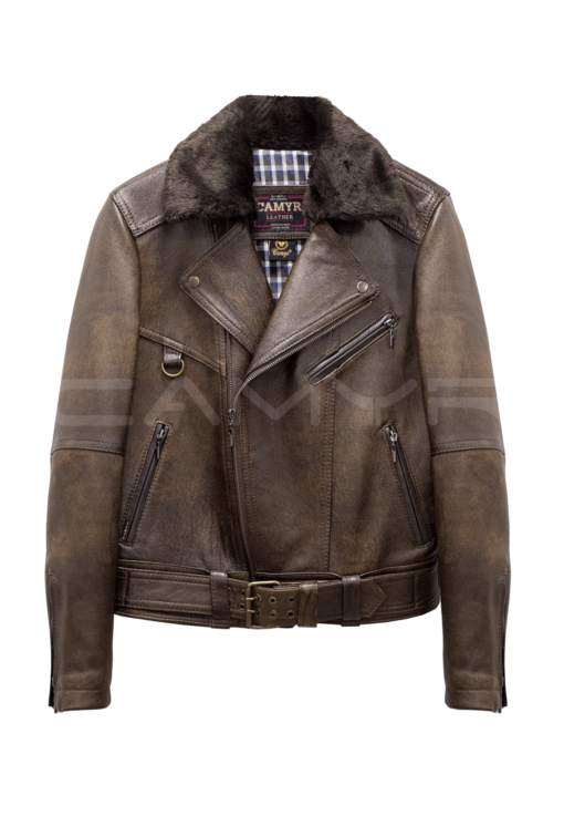 1. CHAQUETA MOTERA DE CUERO OVEJO H390 CUELLO SEPARABLE