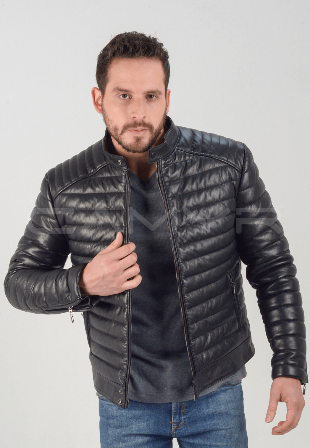 1. CHAQUETA ACOLCHADA DE CUERO H432 - camyr