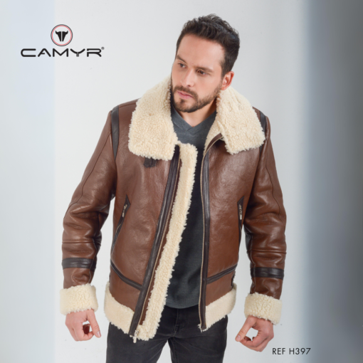1. CHAQUETA DE CUERO AVIADOR H397 - Imagen 3