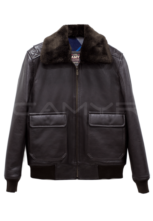 1. CHAQUETA DE CUERO PILOTO H439 CUELLO SEPARABLE