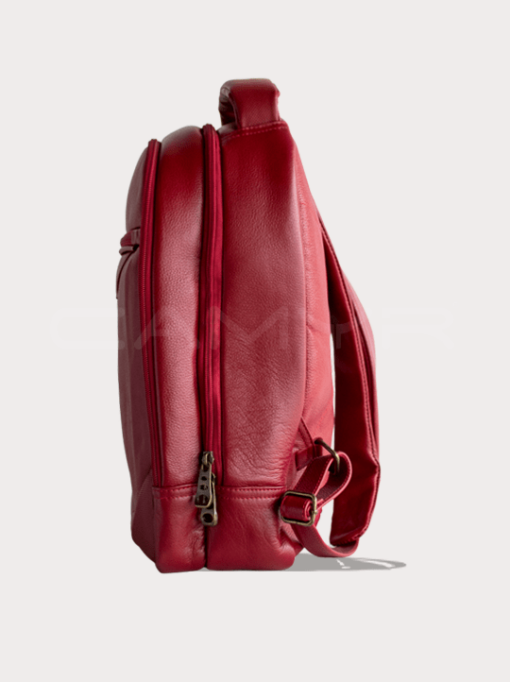 MORRAL BACKPACK CUERO ROJO H697 - Imagen 2