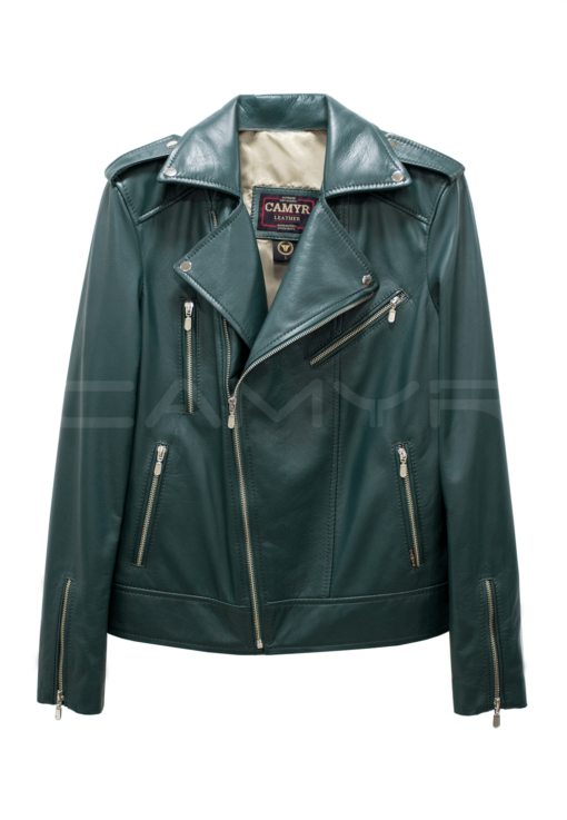 1. CHAQUETA DE CUERO MOTERA H366 VERDE
