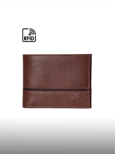 Billetera de Cuero para Hombre con Protección RFID HL404 Cedro