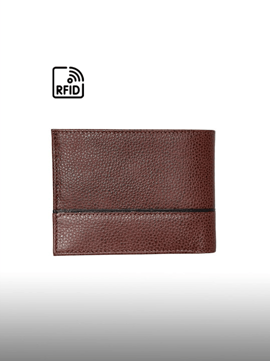 Billetera de Cuero para Hombre con Protección RFID HL404 Cedro - Imagen 2