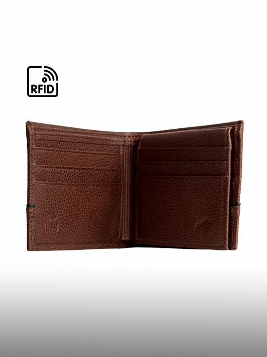 Billetera de Cuero para Hombre con Protección RFID HL404 Cedro - Imagen 3
