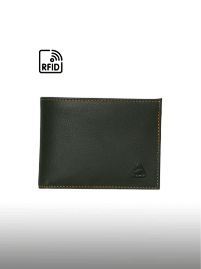 Billetera de Cuero para Hombre con protección RFID HA805 Verde