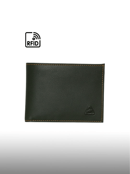 Billetera de Cuero para Hombre con protección RFID HA805 Verde