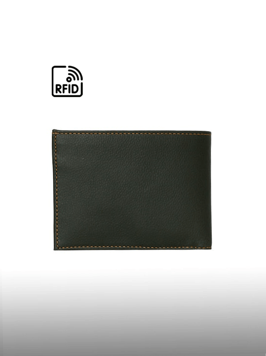 Billetera de Cuero para Hombre con protección RFID HA805 Verde - Imagen 3