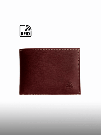 Billetera de Cuero para Hombre con Protección RFID HA806 Vinotinto