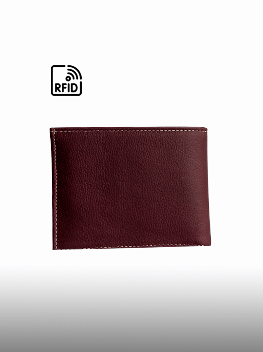 Billetera de Cuero para Hombre con Protección RFID HA806 Vinotinto - Imagen 2