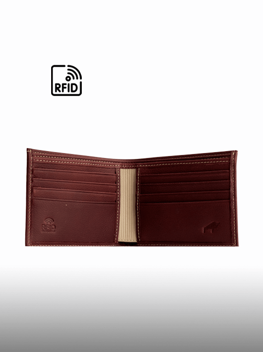 Billetera de Cuero para Hombre con Protección RFID HA806 Vinotinto - Imagen 3